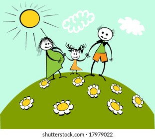 vector illustration of family