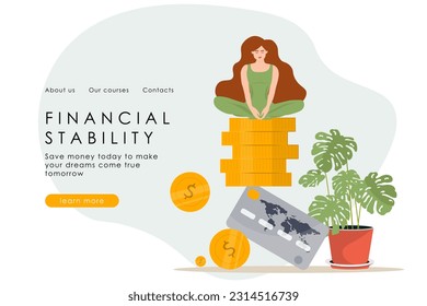 Vector illustration Family budget, financial savings, personal budget, finance, online website, landing page, isolated vector.