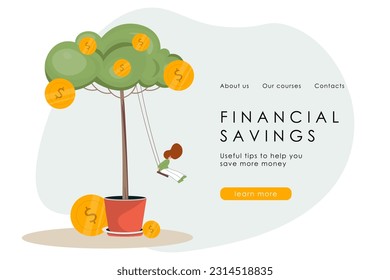 Vector illustration Family budget, savings, financial literacy, online service, finance, personal account, banking. Design for website, landing page. Isolated vector.