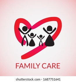 vector illustration of family care. take care your family from corona virus. covid-19 outbreak