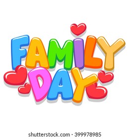 Vector Illustration Family Day 3d Letters Stock Vector (Royalty Free ...