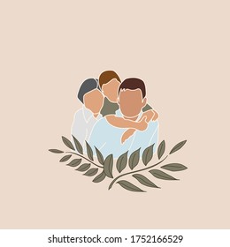 vector illustration family, family day, mom, dad, baby