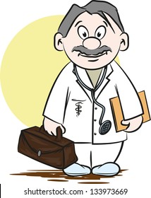 Vector illustration of family doctor