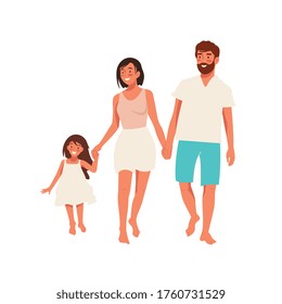 Vector illustration. Family.  Father, mother and their child.