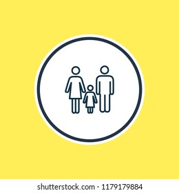 Vector illustration of family icon line. Beautiful element also can be used as people icon element.