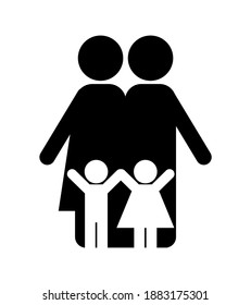 Vector illustration of family icon on white background