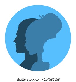 Vector illustration of Family icons head