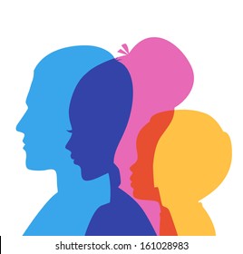 Vector illustration of Family icons head