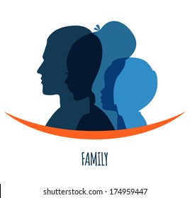 Vector illustration of Family icons head