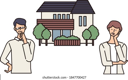 Vector illustration of a family living with their parents