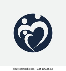 vector illustration of family logo consisting of simple figures of father, mother and son