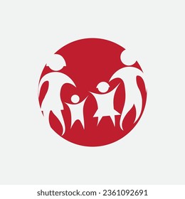 vector illustration of family logo consisting of simple figures of father, mother and son