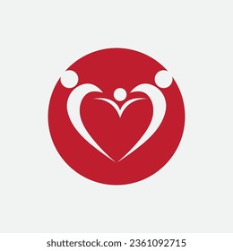 vector illustration of family logo consisting of simple figures of father, mother and son