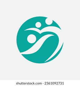 vector illustration of family logo consisting of simple figures of father, mother and son
