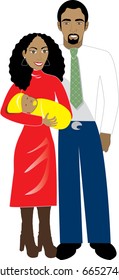 Vector Illustration of Family number 6. A family of 3 isolated.