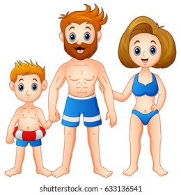 Vector illustration of Family on vacation