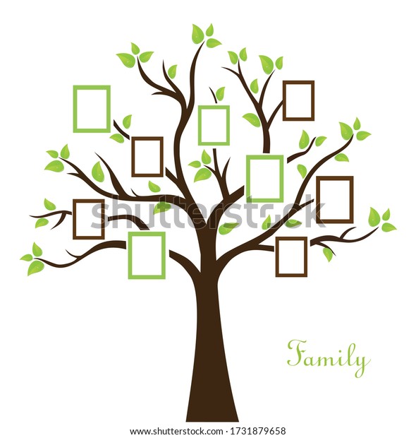 Vector Illustration Family Photo Tree Stock Vector (Royalty Free ...