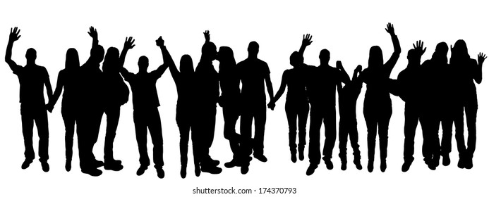 vector illustration with family silhouettes on a white background .