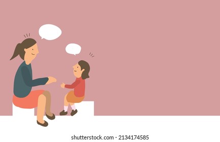 Vector illustration of Family support concept. mom and daughter talking. - Powered by Shutterstock - Get 15% off with code: PIKWIZARD15