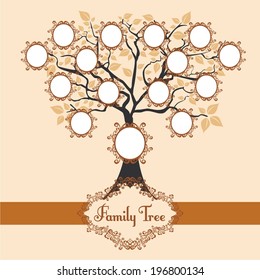 Vector illustration family tree