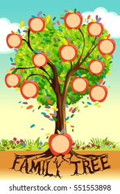A vector illustration of Family Tree Template