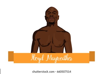 Vector Illustration Of The Famous Boxer Floyd Mayweather