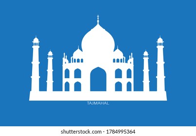 Vector Illustration of Famous Indian Monument Tajmahal, Agra which is one the seven wonders.