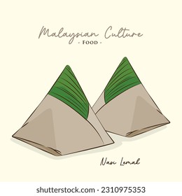 Vector illustration of famous Malaysian food, nasi lemak