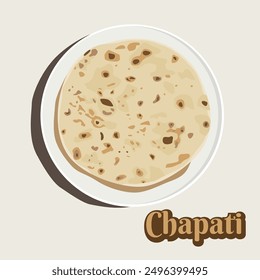 Vector illustration of famous Malaysian food, Chapati