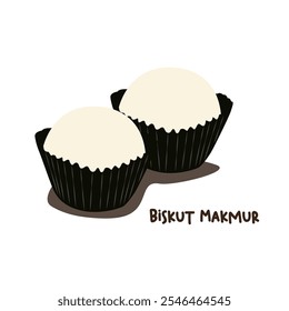 Vector illustration of famous Malaysian traditional Eid festive dessert, kuih Raya called biskut makmur