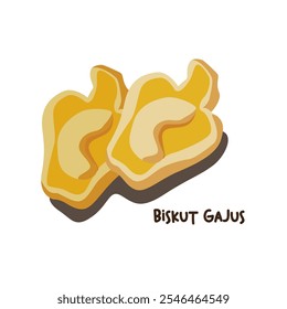 Vector illustration of famous Malaysian traditional Eid festive dessert, kuih Raya called biskut gajus