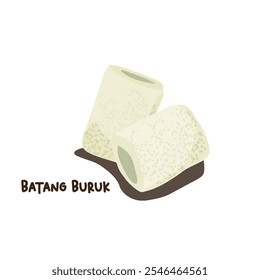 Vector illustration of famous Malaysian traditional Eid festive dessert, kuih Raya called batang buruk