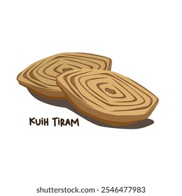 Vector illustration of famous Malaysian traditional Eid festive dessert, kuih Raya called kuih tiram