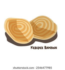 Vector illustration of famous Malaysian traditional Eid festive dessert, kuih Raya called kerepek bawang