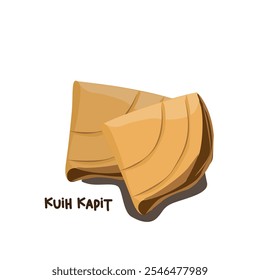 Vector illustration of famous Malaysian traditional Eid festive dessert, kuih Raya called kuih kapit