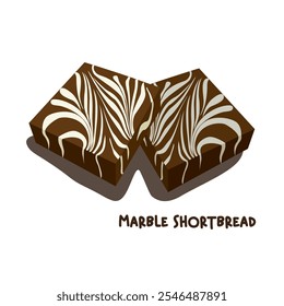 Vector illustration of famous Malaysian traditional Eid festive dessert, kuih Raya called marble shortbread