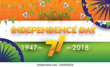 vector illustration of Famous monument of India background for 15th August Happy Independence Day. 71 years of Freedom indian