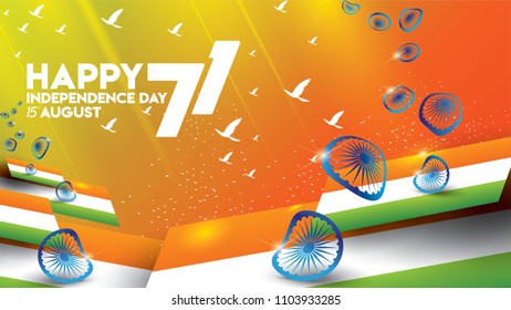 vector illustration of Famous monument of India background for 15th August Happy Independence Day. 71 years of Freedom indian