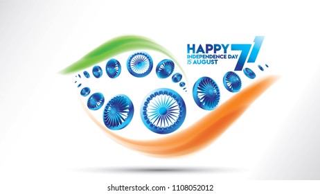 vector illustration of Famous monument of India background for 15th August Happy Independence Day. 71 years of Freedom indian
