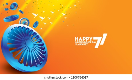 vector illustration of Famous monument of India background for 15th August Happy Independence Day. 71 years of Freedom indian
