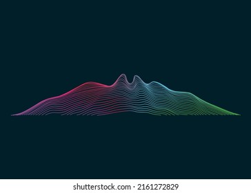 Vector illustration of  the famous mountain called Cerro de la Silla in the city of Monterrey Mexico