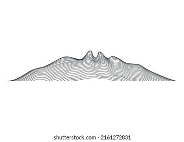 Ilustración vectorial de la famosa montaña llamada Cerro de la Silla en la ciudad de Monterrey México