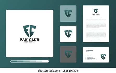 Vector Illustration Of Fan Club Logo Design Template. Isolated On A Colored Background.