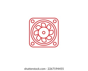 Ilustración vectorial. Icono vectorial del ventilador. Ilustración aislada para diseño gráfico y web. Icono del ventilador sobre fondo blanco. 