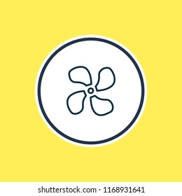 Vector illustration of fan icon line. Beautiful hotel element also can be used as ventilation icon element.