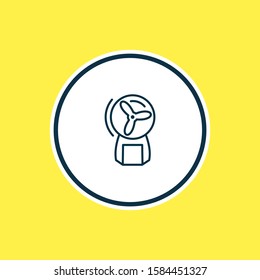 Vector illustration of fan icon line. Beautiful appliance element also can be used as air blower icon element.