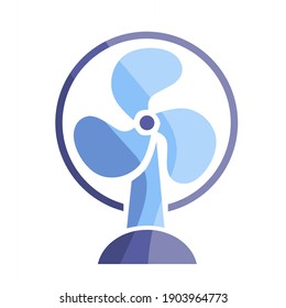 vector illustration of a fan.  illustrations for interiors, household furniture, home appliance.  flat minimalist design eps 10