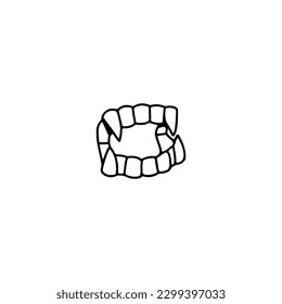 vector illustration of fanged teeth