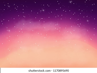 Vector illustration of fantastic colorful galaxy,Abstract cosmic background
