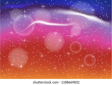 Vector illustration of fantastic colorful galaxy,Abstract cosmic background
